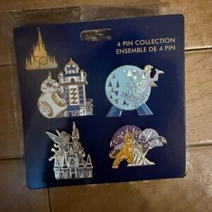 New Walt Disney World 50th Anniversary Pin Set - 4 Parks